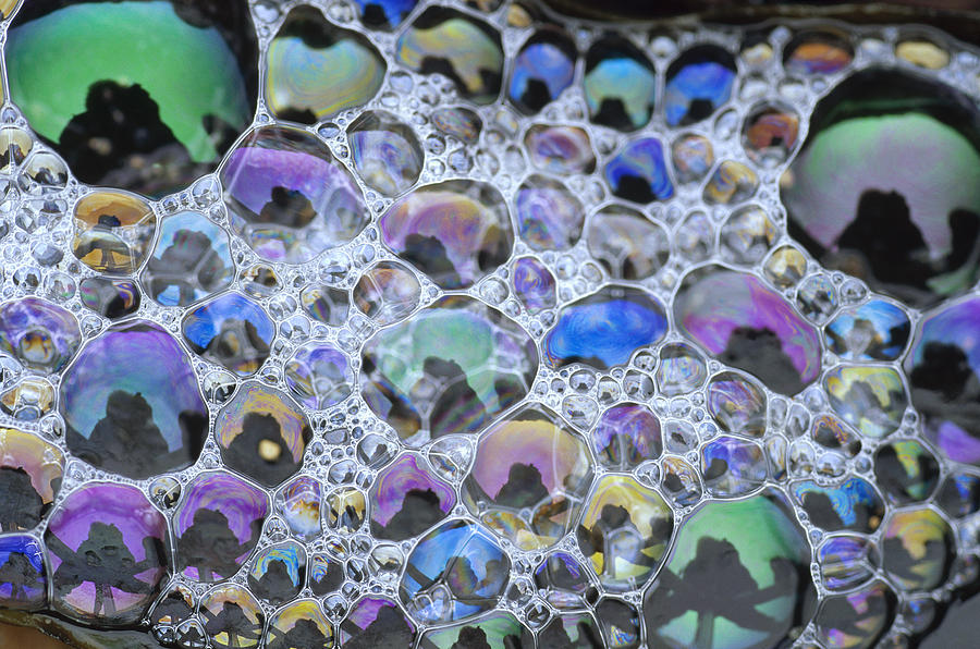 Detail Of Rainbow-colored Bubbles Photograph by Tim Fitzharris