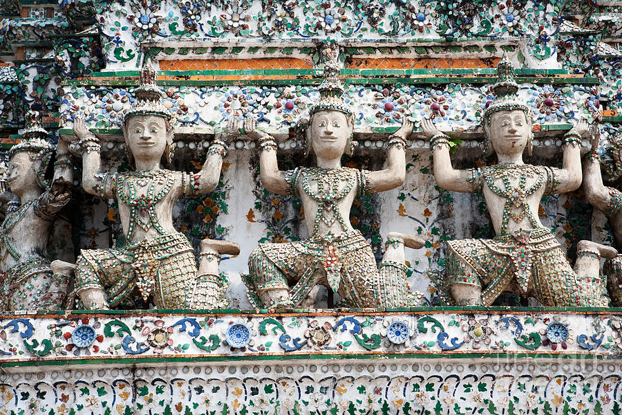 Detail Of Temple, Thailand Photograph by David Davis