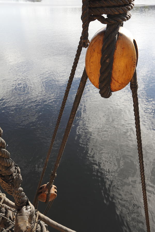Detail of the rigging and calm sea Photograph by Ulrich Kunst And Bettina Scheidulin