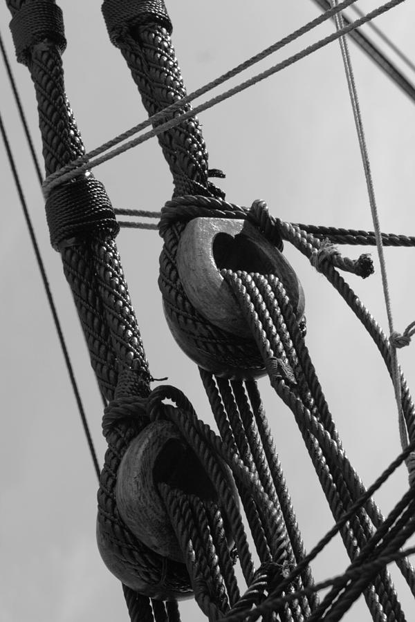 Detail of the rigging - monochrome Photograph by Ulrich Kunst And Bettina Scheidulin