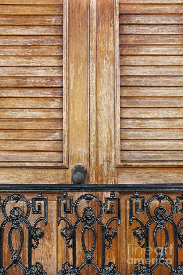 Detail Of Wooden Door And Wrought Iron in Old San Juan Puerto Ric Photograph by Bryan Mullennix