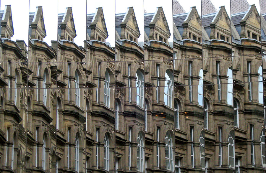 Architecture Photograph - Detailed window reflections at The Bourse. Boar Lane. Leeds UK. by Rob Huntley