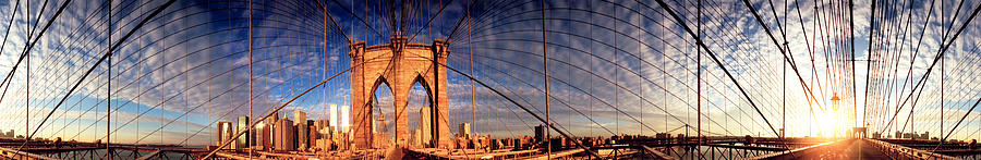Architecture Photograph - Details Of The Brooklyn Bridge, New by Panoramic Images