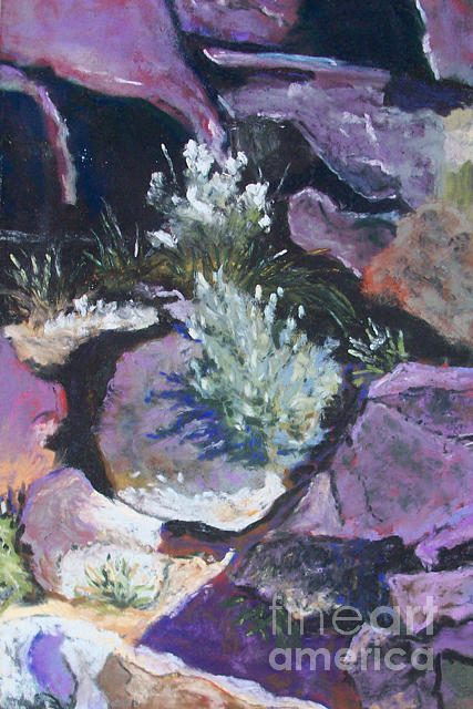 Rocks Painting - Determined by Rosemary Juskevich