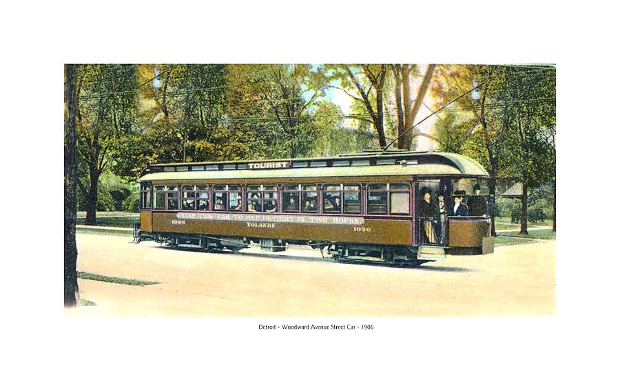 Detroit - Woodward Avenue Streetcar - 1910 Digital Art by John Madison