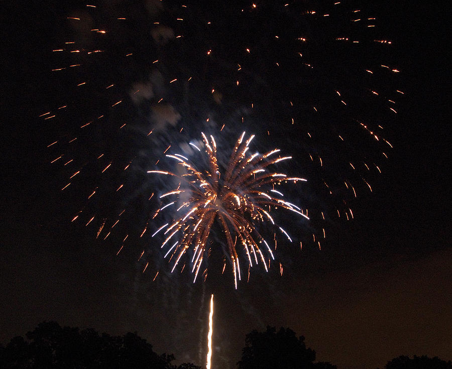 City Photograph - Detroit Area Fireworks -5 by Paul Cannon