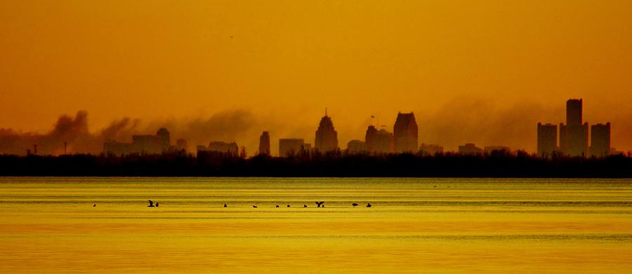 Detroit at dawn Photograph by Daniel Thompson