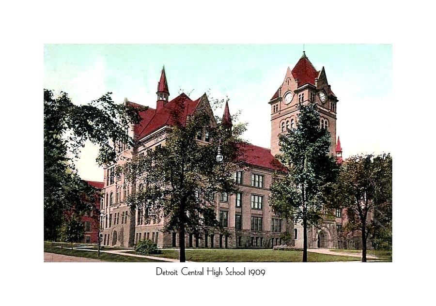 Detroit - Central High School - 1909 Digital Art by John Madison