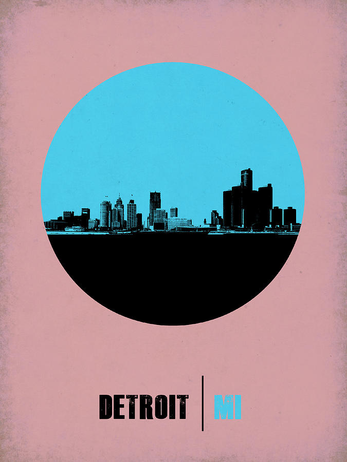 Detroit Photograph - Detroit Circle Poster 1 by Naxart Studio