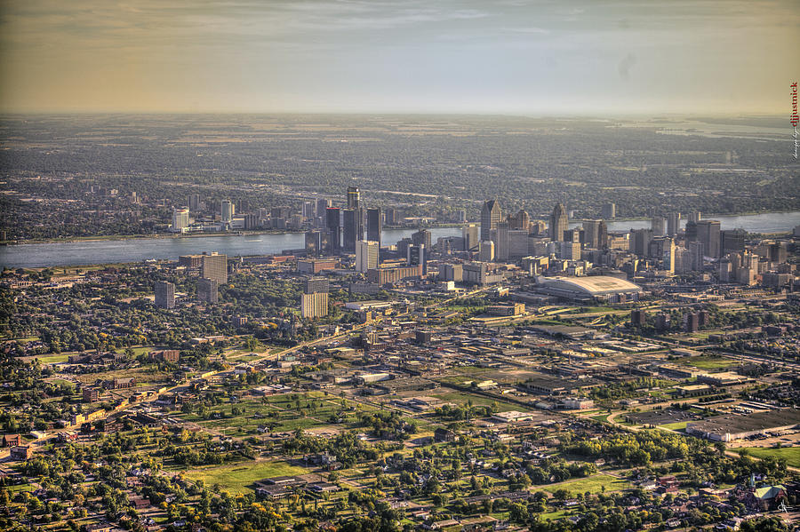 Detroit From Twenty Five Hundred Feet Photograph by A And N Art