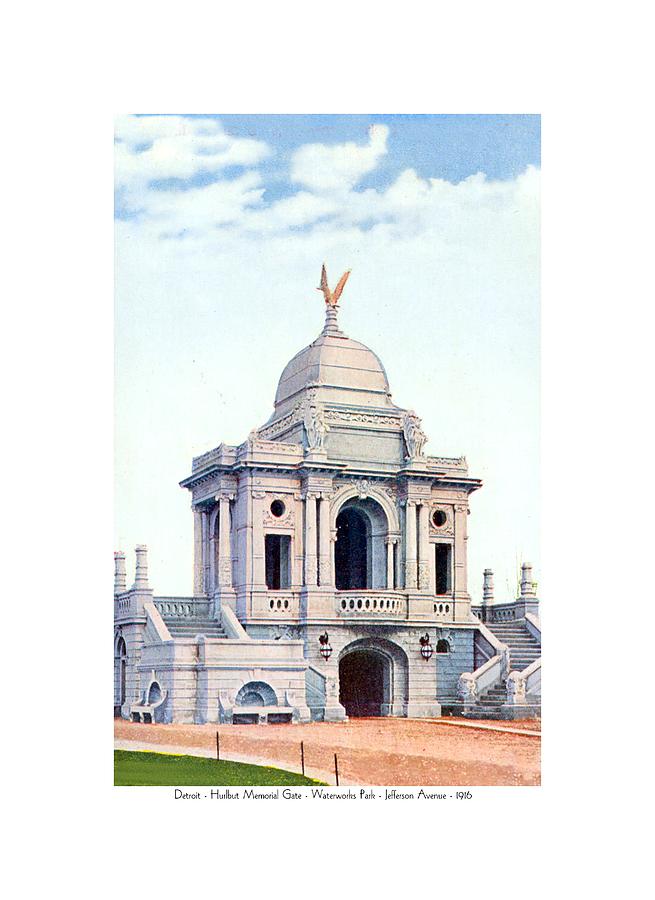 Detroit - Hurlbut Memorial Gate - Jefferson Avenue - 1915 Digital Art by John Madison
