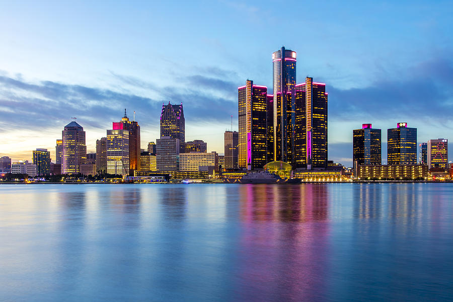 Detroit in Pink Photograph by Photo by Mike Kline (notkalvin)