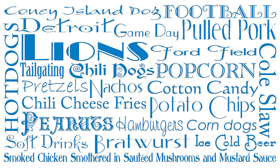 Detroit Lions Game Day Food 1 Digital Art by Andee Design