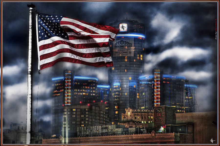 Detroit MI USA Flag Photograph by Nicholas  Grunas