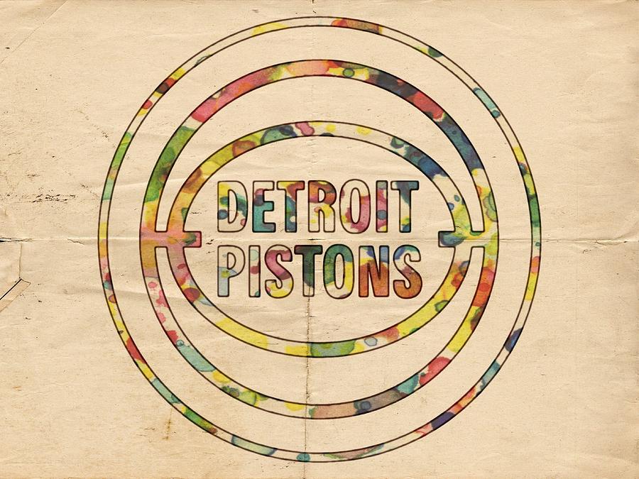 Detroit Pistons Vintage Logo Painting by Florian Rodarte