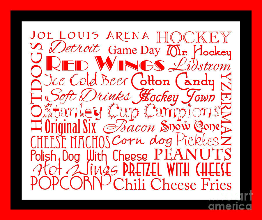 Detroit Red Wings Game Day Food 2 Digital Art by Andee Design