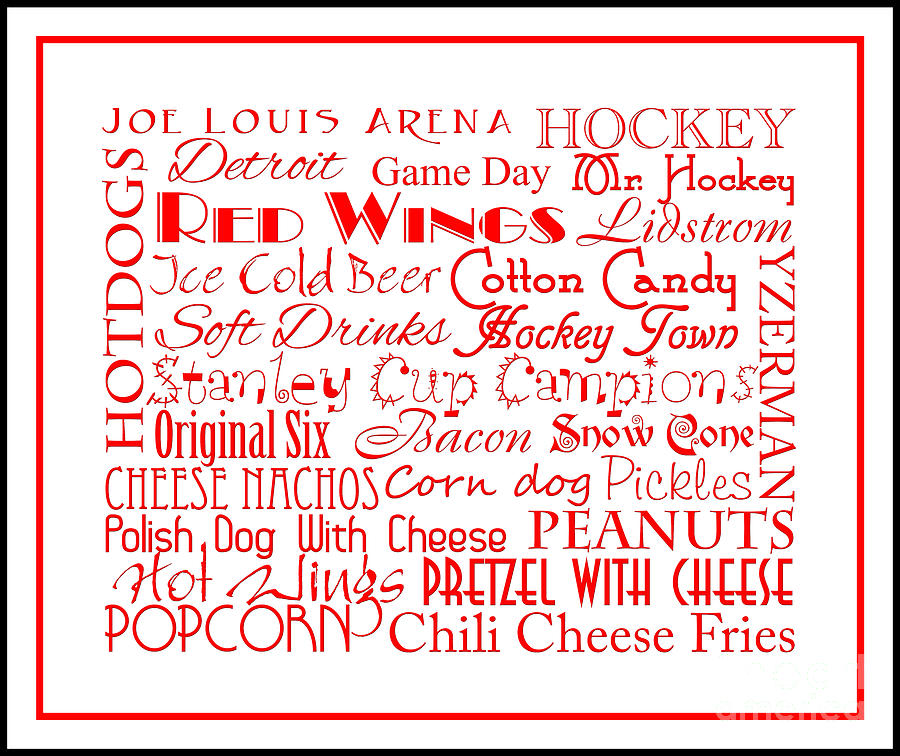 Detroit Red Wings Game Day Food 3 Digital Art by Andee Design