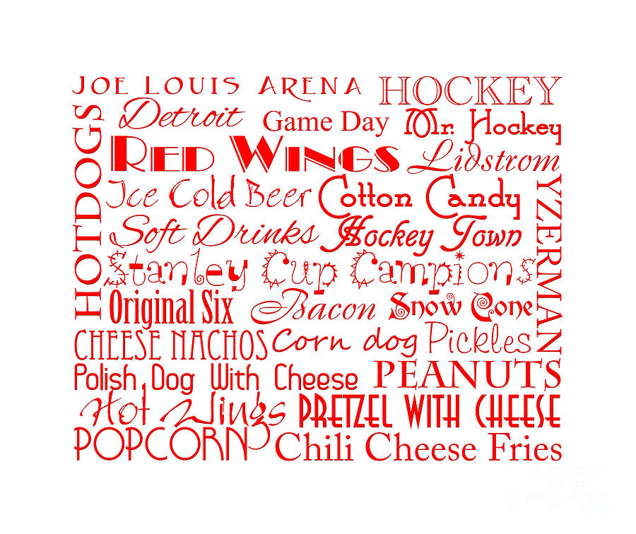 Detroit Red Wings Game Day Food 4 Digital Art by Andee Design
