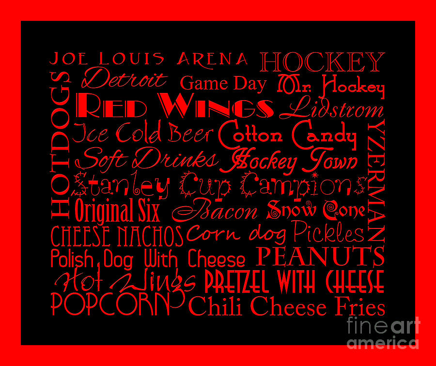 Detroit Red Wings Game Day Food 5  Digital Art by Andee Design