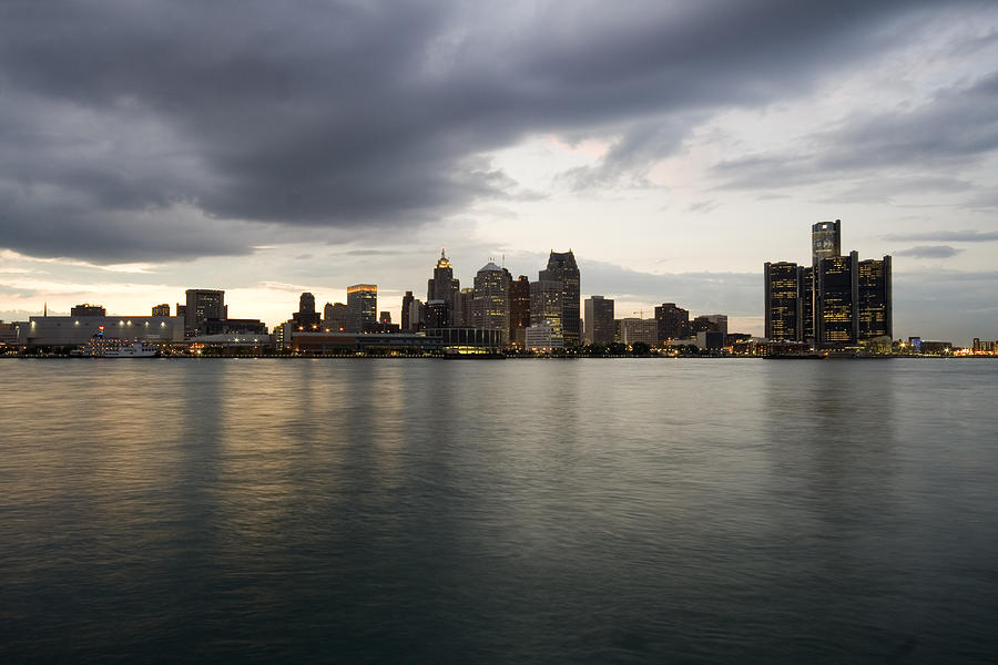 Detroit Photograph - Detroit Skyline at Sunset #1 by Gary Marx