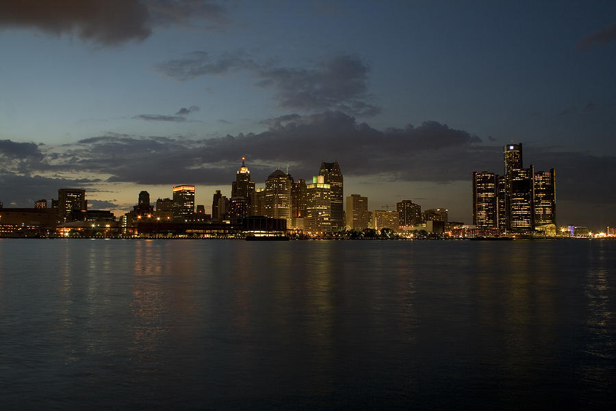 Detroit Photograph - Detroit Skyline at Sunset by Gary Marx