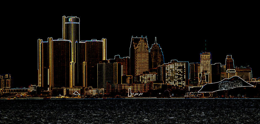Detroit Skyline Photograph by Steven Dunn