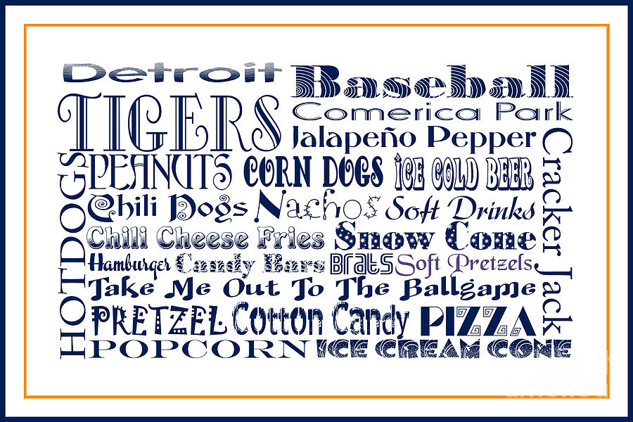 Detroit Tigers BASEBALL Game Day Food 3 Digital Art by Andee Design