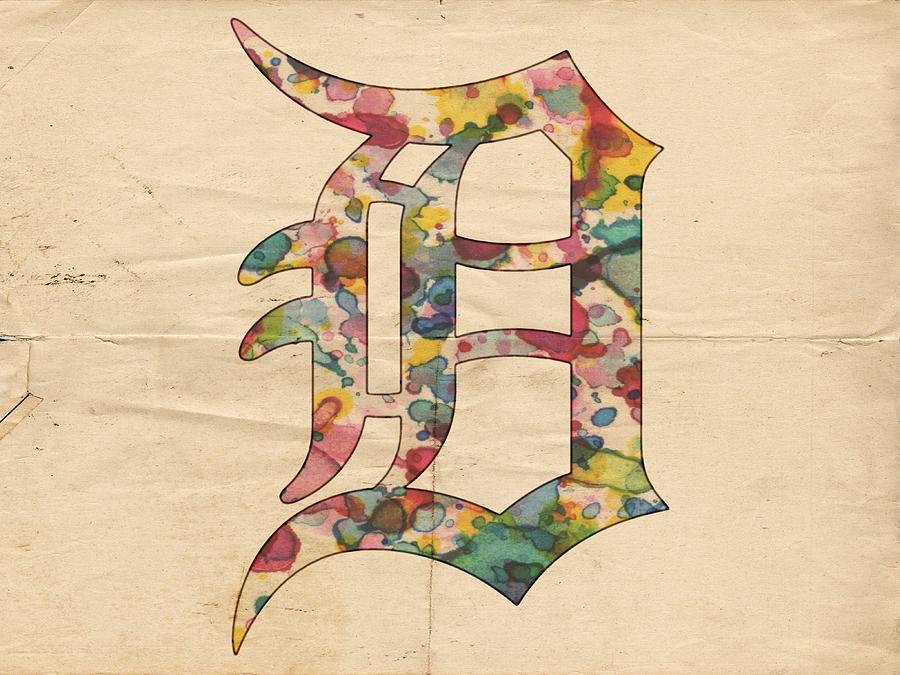 Detroit Tigers Logo Vintage Painting by Florian Rodarte
