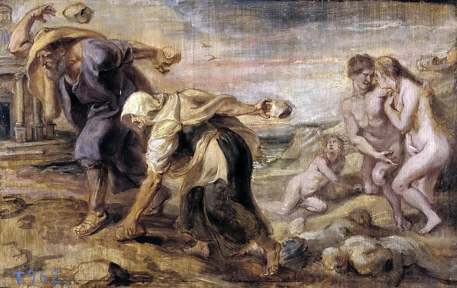 Deucalion and Pyrrha Painting by Peter Paul Rubens