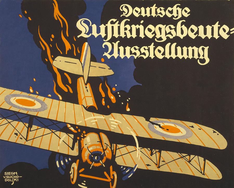 Airplane Painting - Deutsche Luftkriegsbeute Ausstellung by Siegmund von Suchodolski
