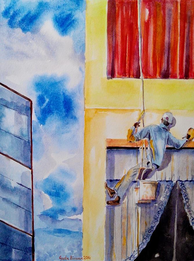 Curtain Painting - Developing Country by Geeta Yerra