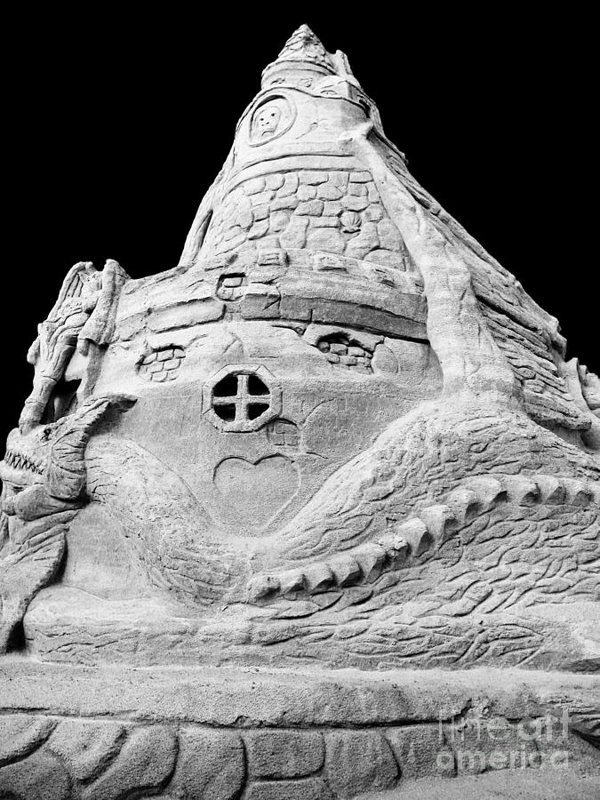 Black And White Photograph - Deviant Sandcastle Art by Colleen Kammerer