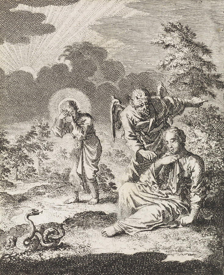 Devil Asks The Personified Soul To Leave Christ Drawing by Jan Luyken ...