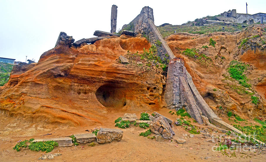 Devil Face Carved into the Mountain at Sutro Baths Photograph by Jim Fitzpatrick