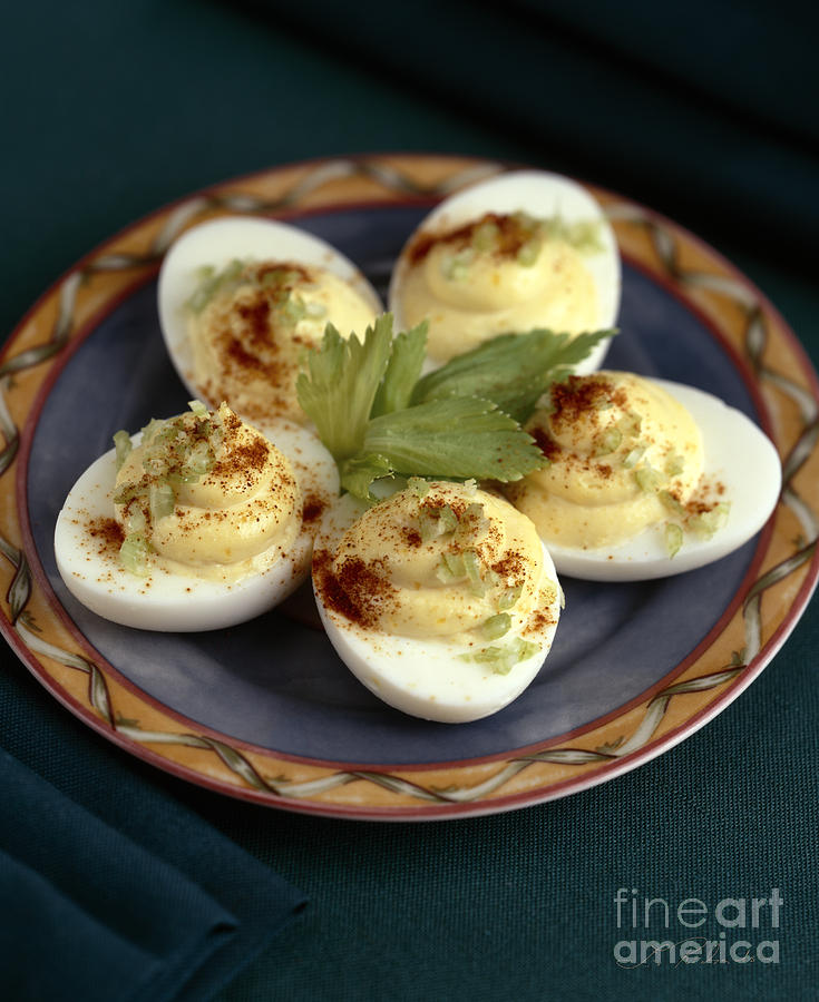 Deviled Eggs with Celery Photograph by Iris Richardson