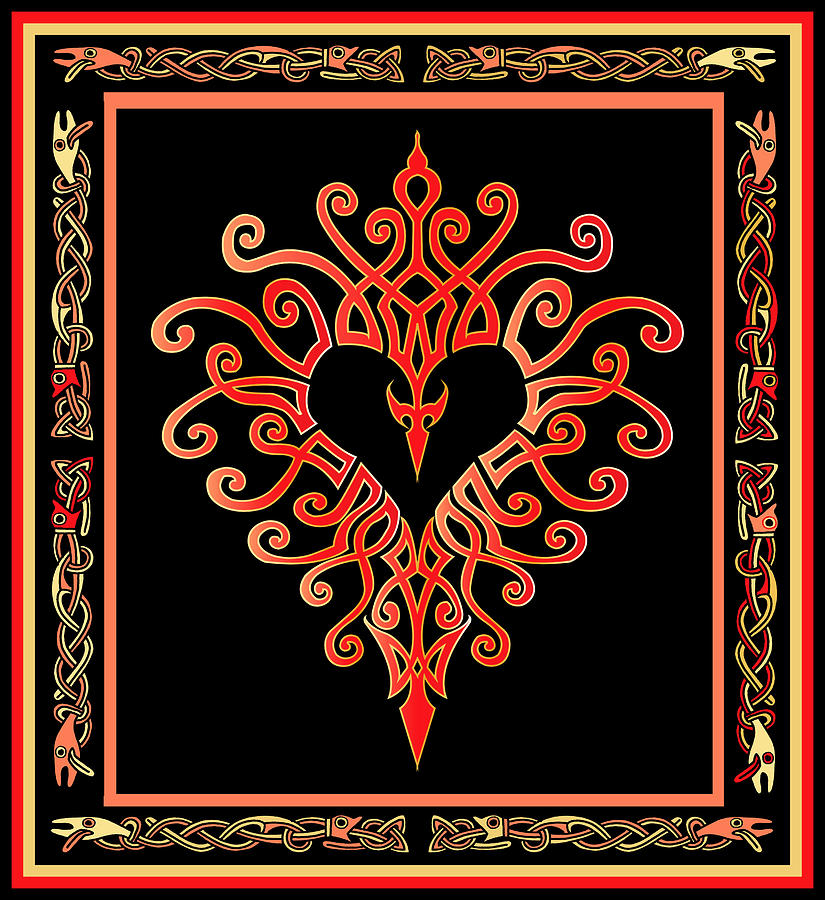 Devil Digital Art - Devils Heart by Vagabond Folk Art - Virginia Vivier