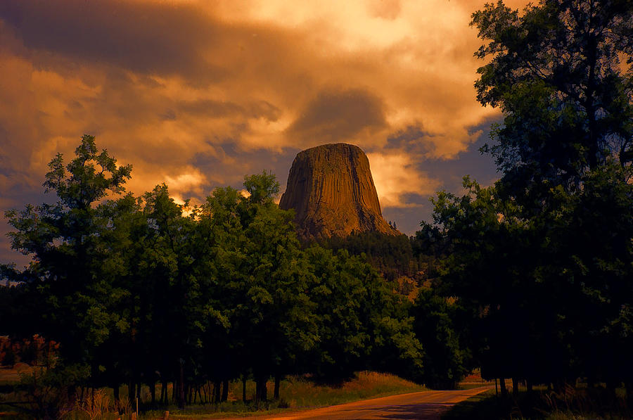 Devils Tower Digital Painting Photograph by Cathy Anderson