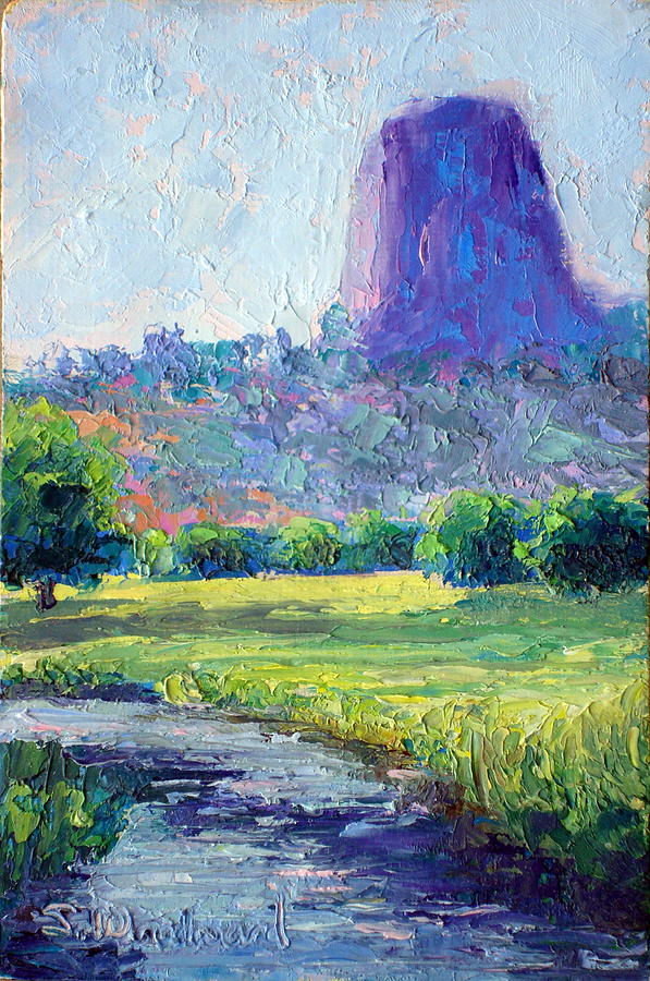 Devils Tower Painting by Susan Woodward