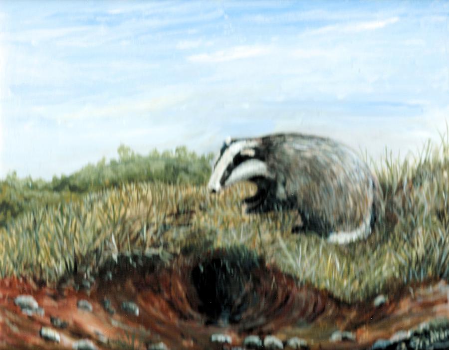 Devon Badger Painting by Mackenzie Moulton