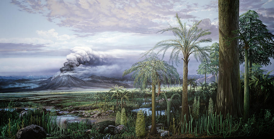 Prehistoric Painting - Devonian Landscape by Chase Studio