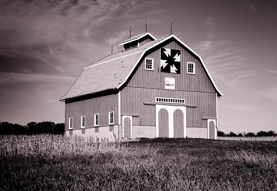 DeWitt County Barn B and W Photograph by Virginia Folkman