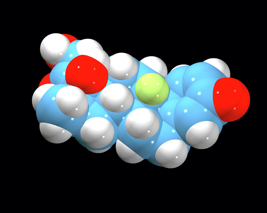 Structure Photograph - Dexamethasone Drug Molecule by Dr Tim Evans