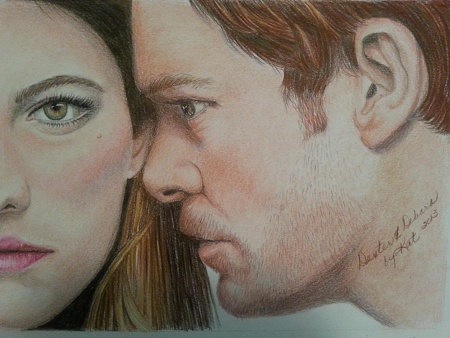 Portrait Painting - Dexter and Deb by Kat Ewing