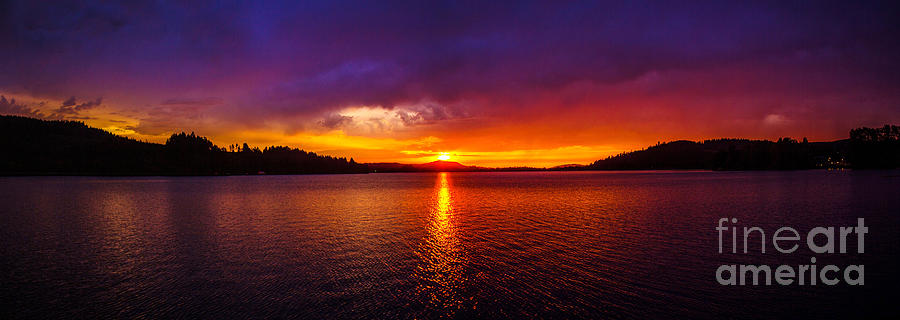 Sunset Photograph - Dexter Lake Oregon Sunset 2 by Michael Cross Sunset Photograph - Dexter Lake Oregon Sunset 2 by Michael Cross
