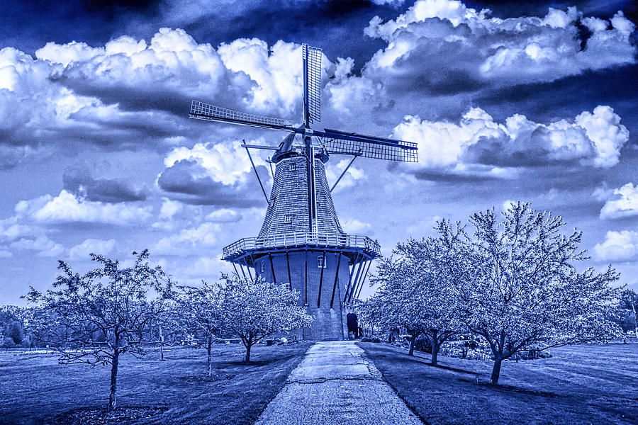 deZwaan Holland Windmill in Delft Blue Photograph by Randall Nyhof