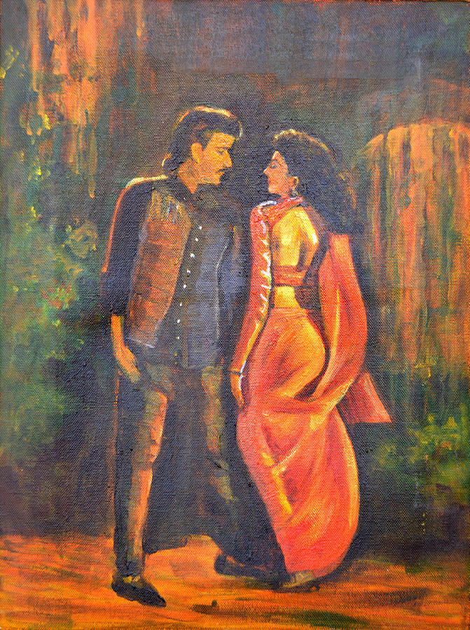 Bollywood Painting - Dhak Dhak by Usha Shantharam