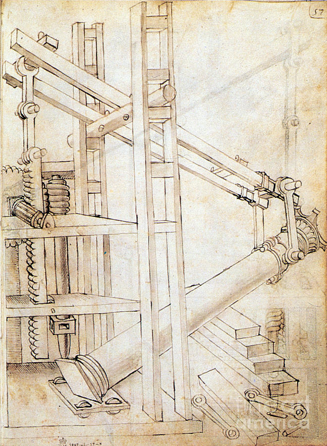 Di Giorgio Invention, Column Lifter Photograph by Science Source