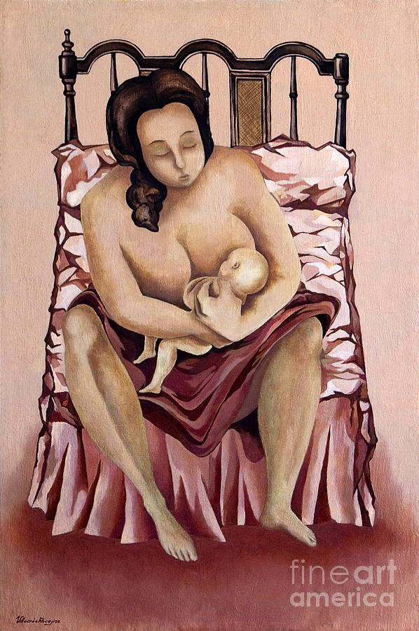 Bed Painting - Dia de la Madre 2002 by Pincay Art