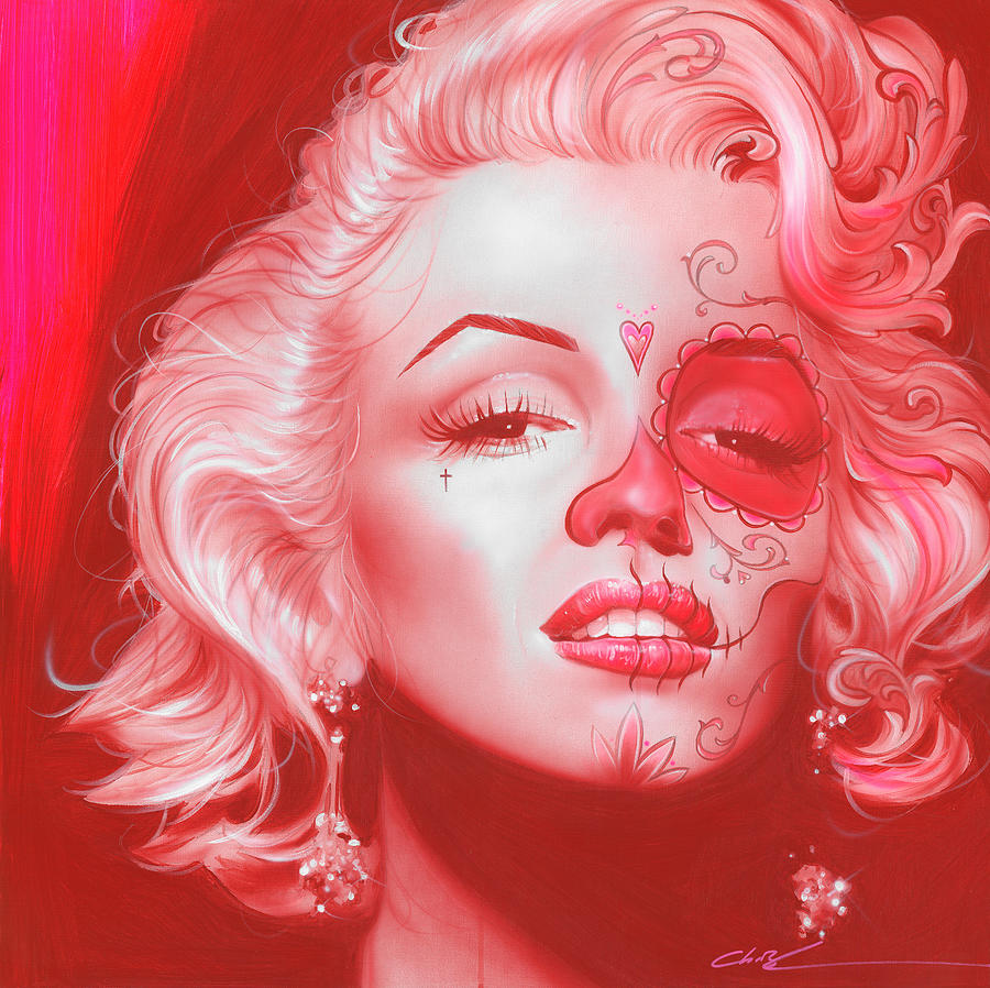 Marilyn Monroe Painting - Dia de los Monroe by Christian Chapman Art