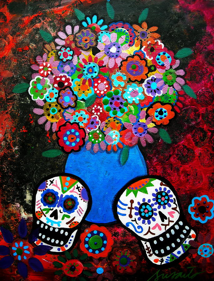 Dia De Los Muertos Blooms Painting by Pristine Cartera Turkus